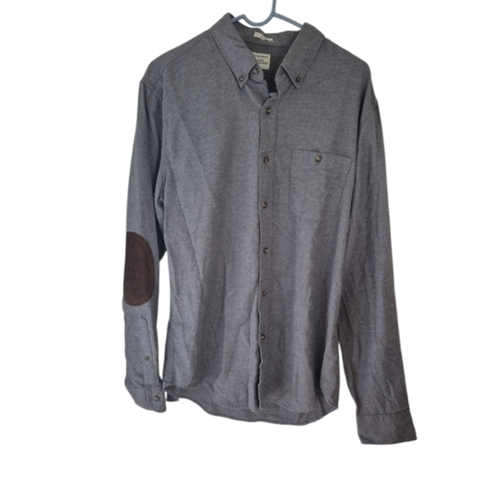 J Crew Cotton Elbow Patch Button Down Large Nwt